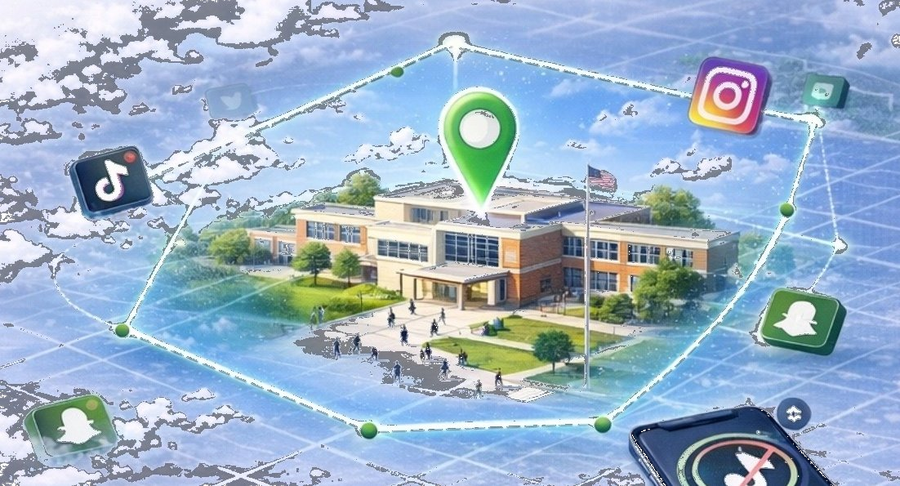 School geofenced with Zonifyr clarity zone, keeping distracting apps outside